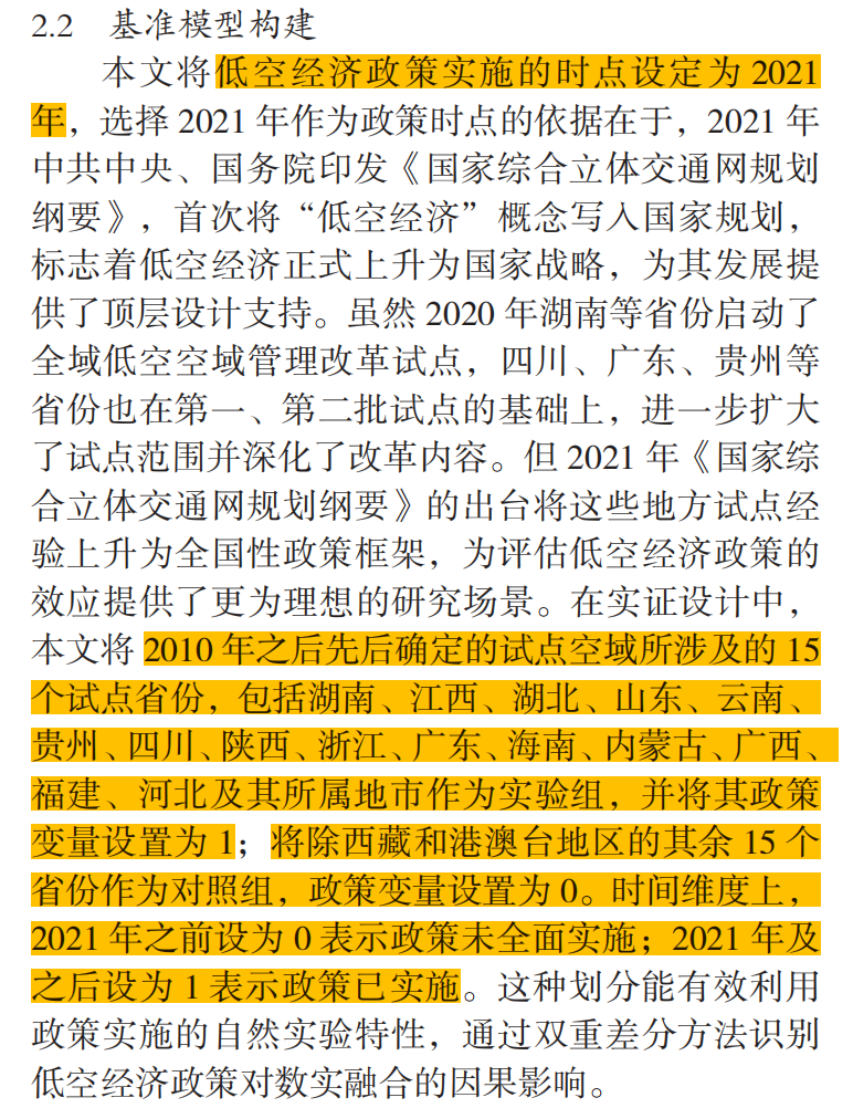 低空经济试点政策DID（2000-2025年）